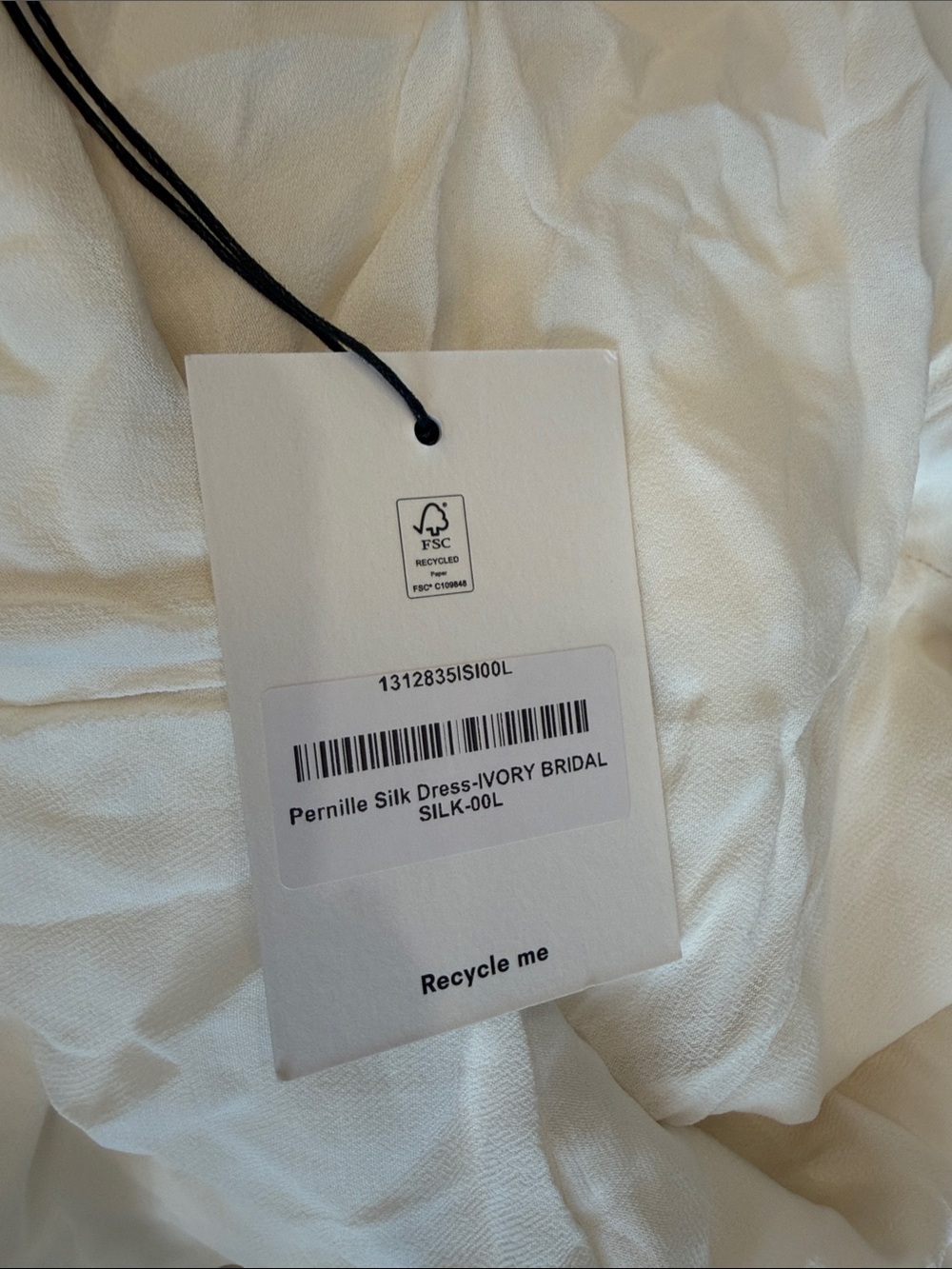 NWT NEW Reformation Pernille Silk Dress Ivory Bridal Wedding Gown Siz L - Picture 5 of 5
